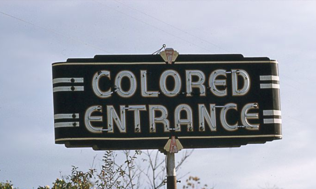 "Colored entrance" sign, Mississippi, 1958. 