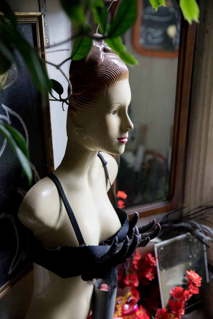 Mannequin with primate bra